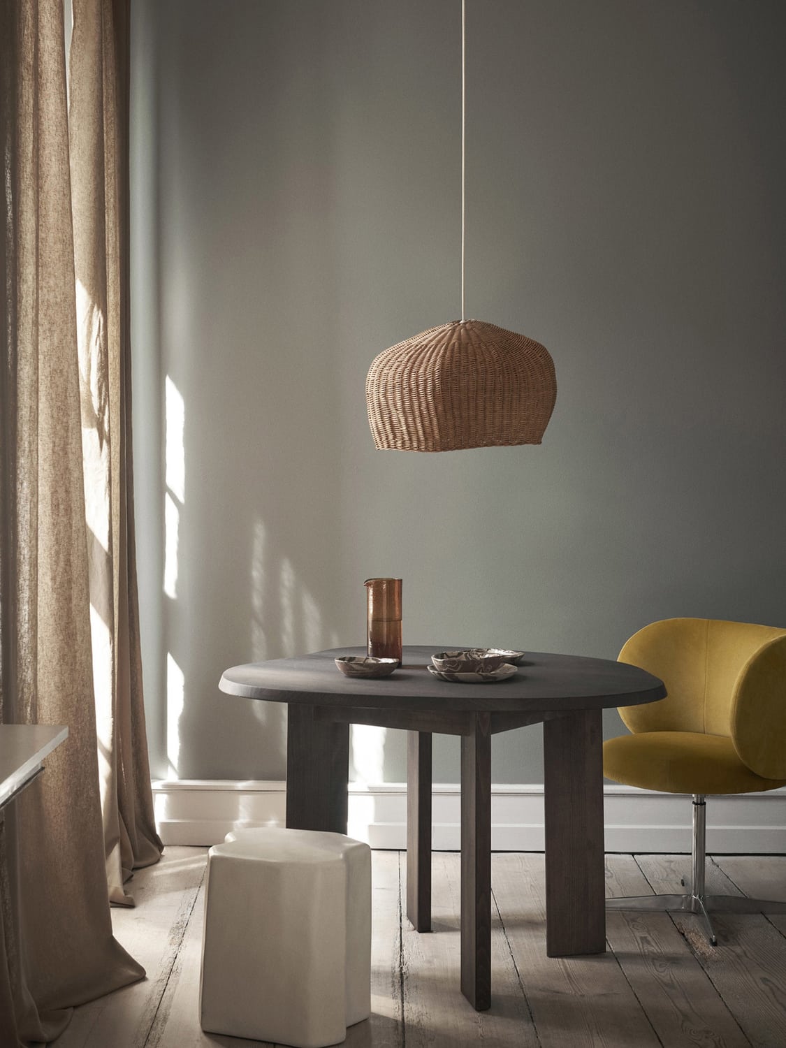 Nesso Beech Wood Dining Table, 114 x 105 cm