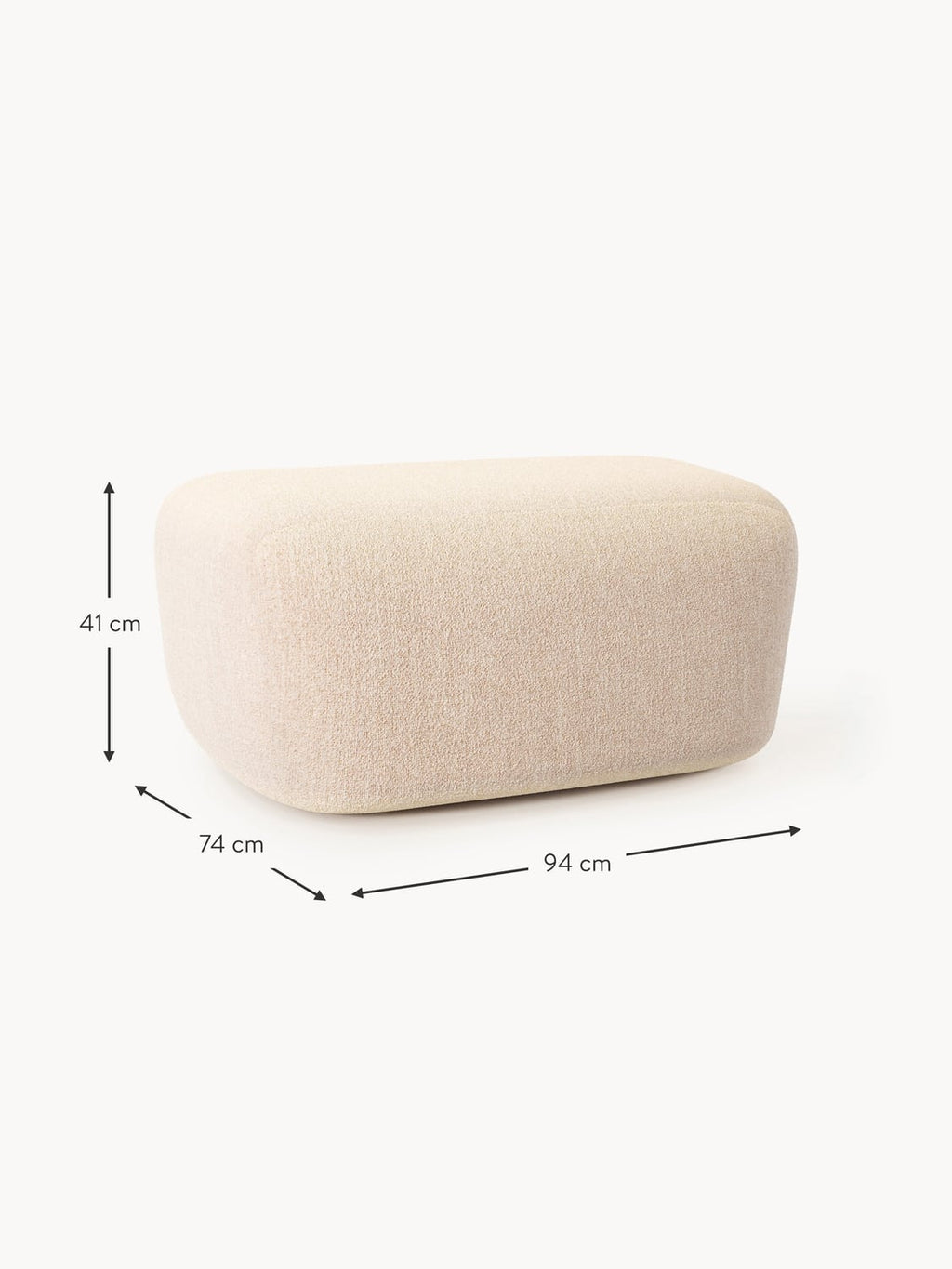Bellara Large Bouclé Ottoman