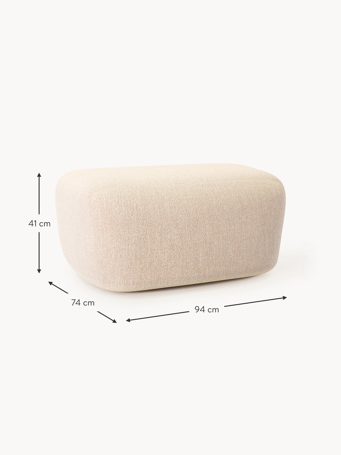 Bellara Large Bouclé Ottoman