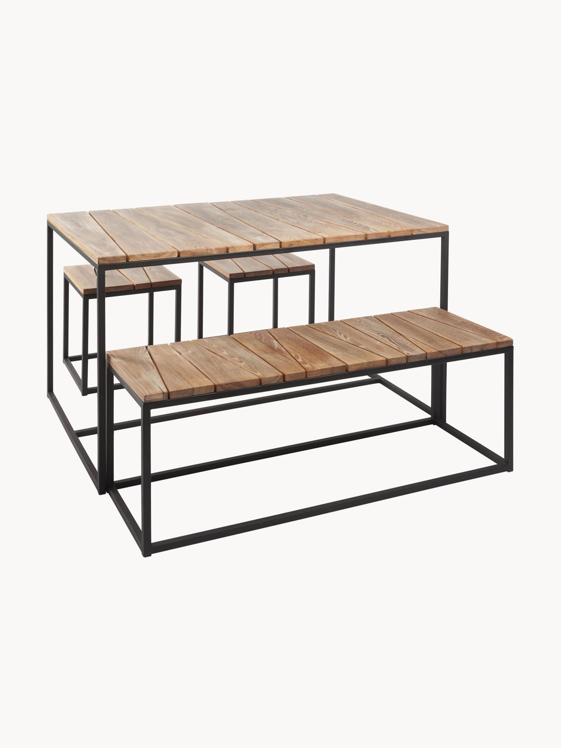 Merone Robinia Wood Garden Lounge Set (set of 4)