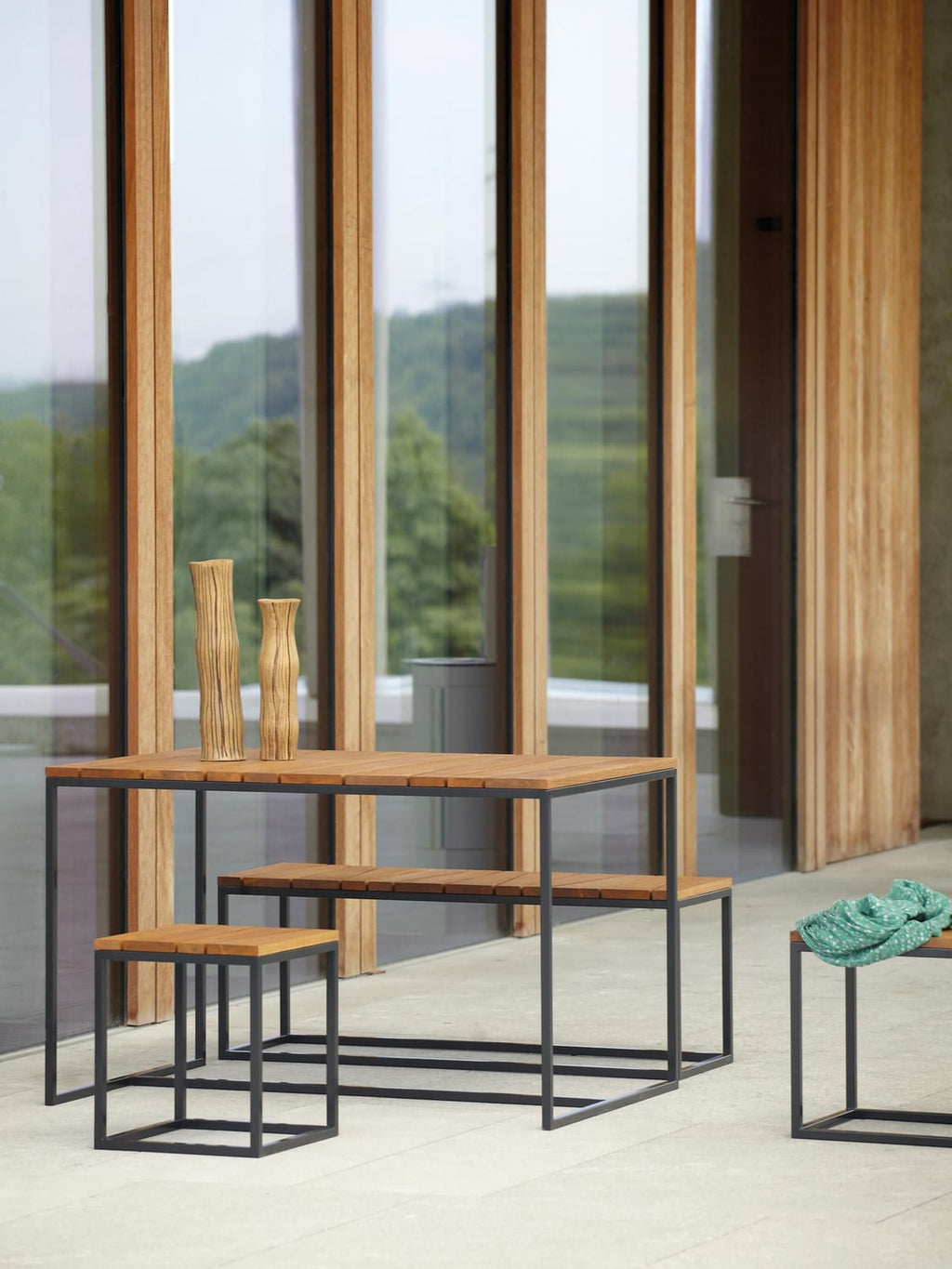 Merone Robinia Wood Garden Lounge Set (set of 4)