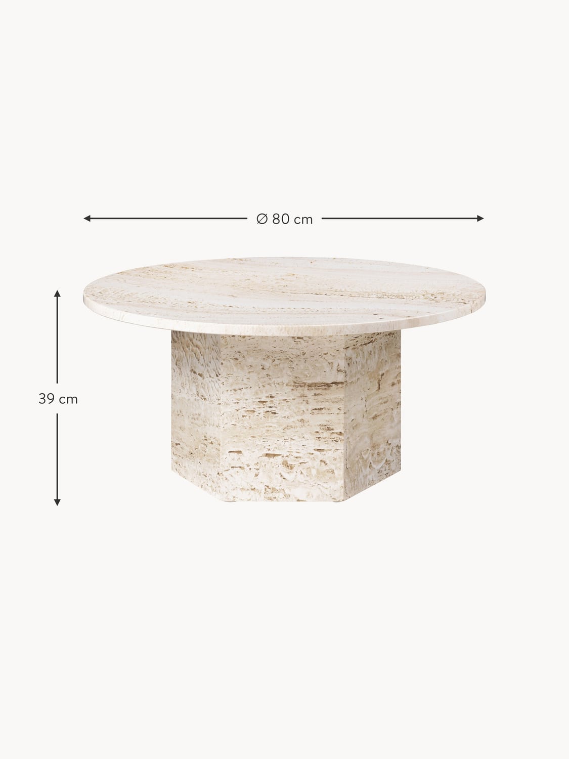 Erbanno Round Travertine Coffee Table
