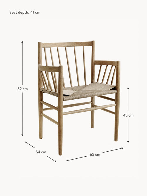 Albogasio Oak Wood Dining Chair J81 with Armrests
