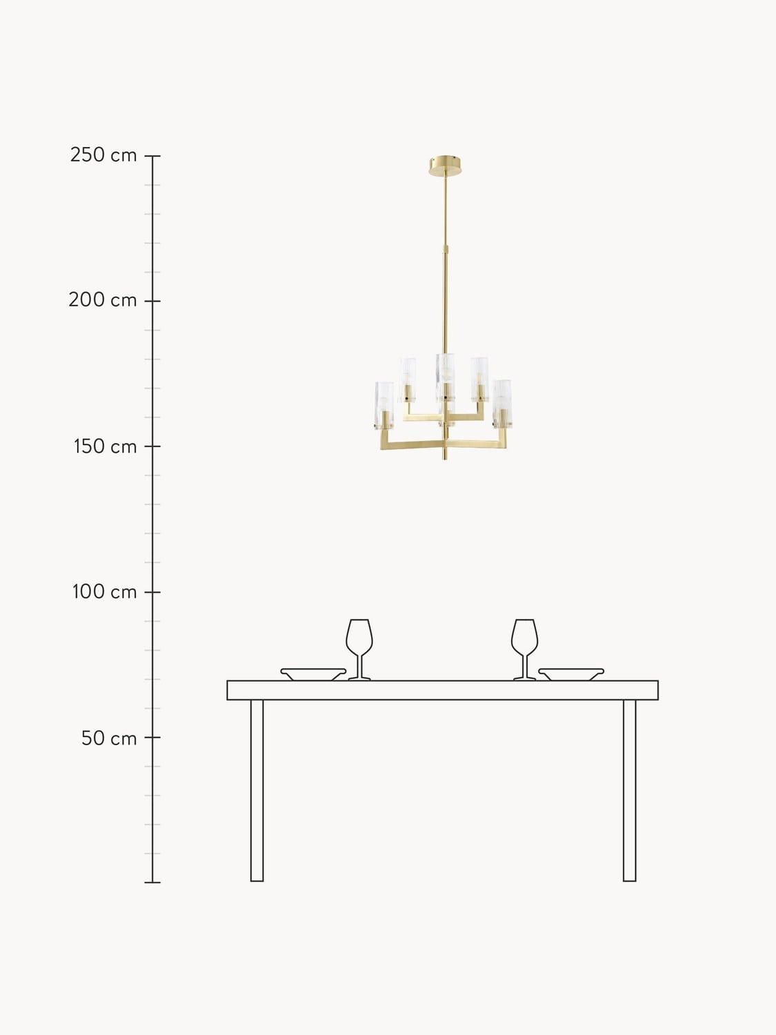 Urbino Ribbed Glass Chandelier