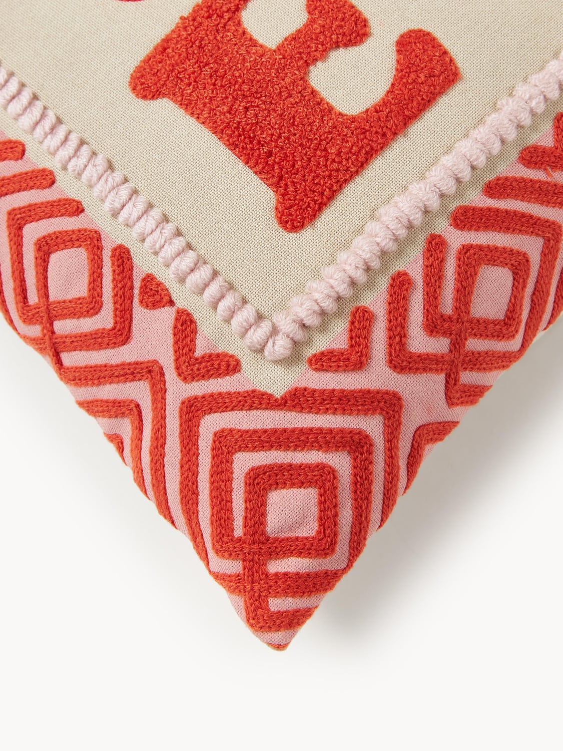 Zavattarello Cushion Cover with Embroidered Lettering
