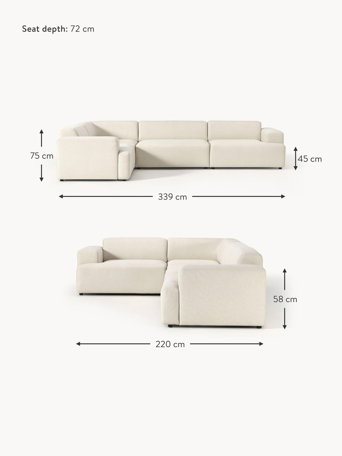 Gravedona Large Corner Sofa (4-seater)