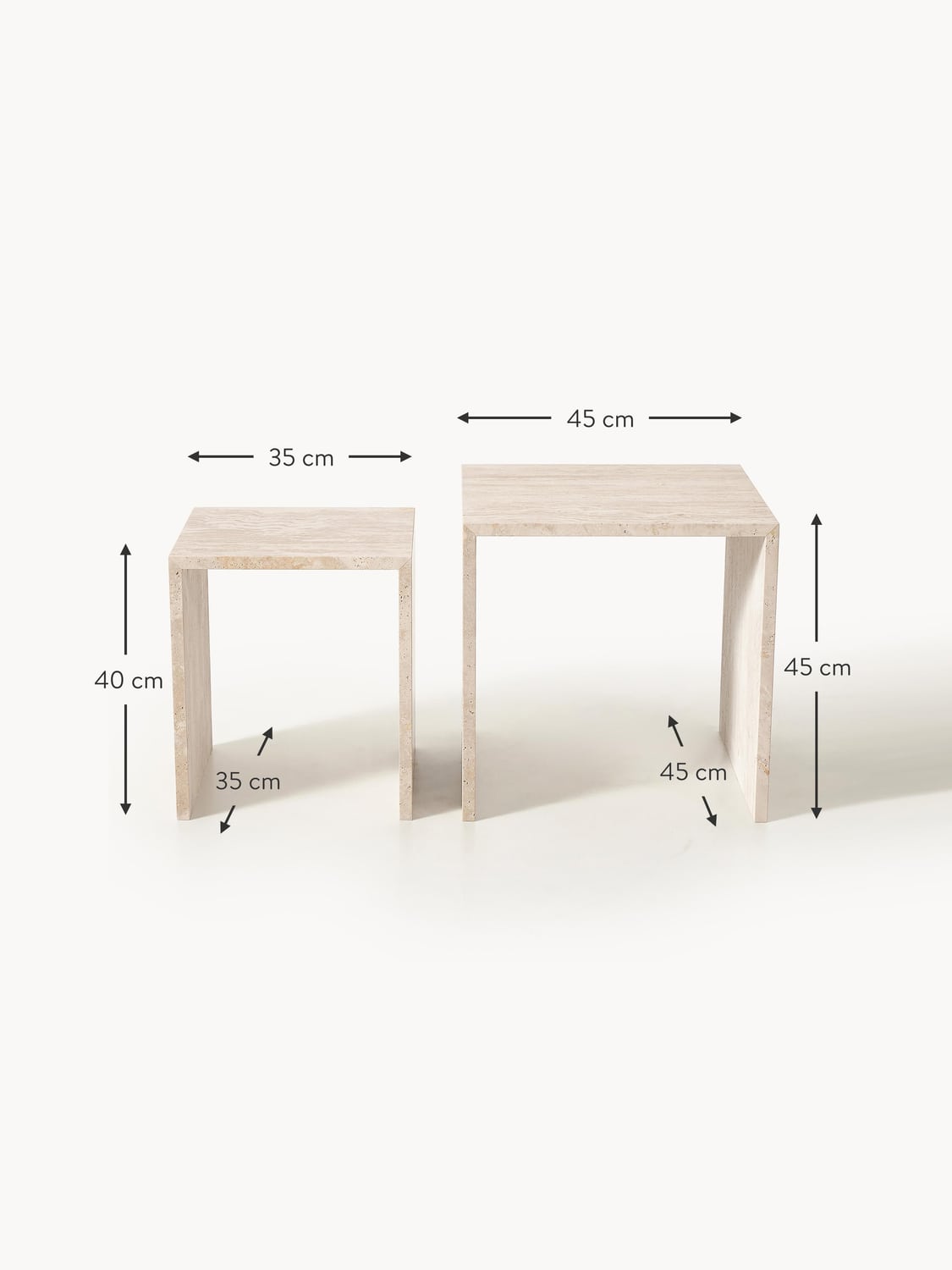 Trevano Travertine Side Tables (set of 2)