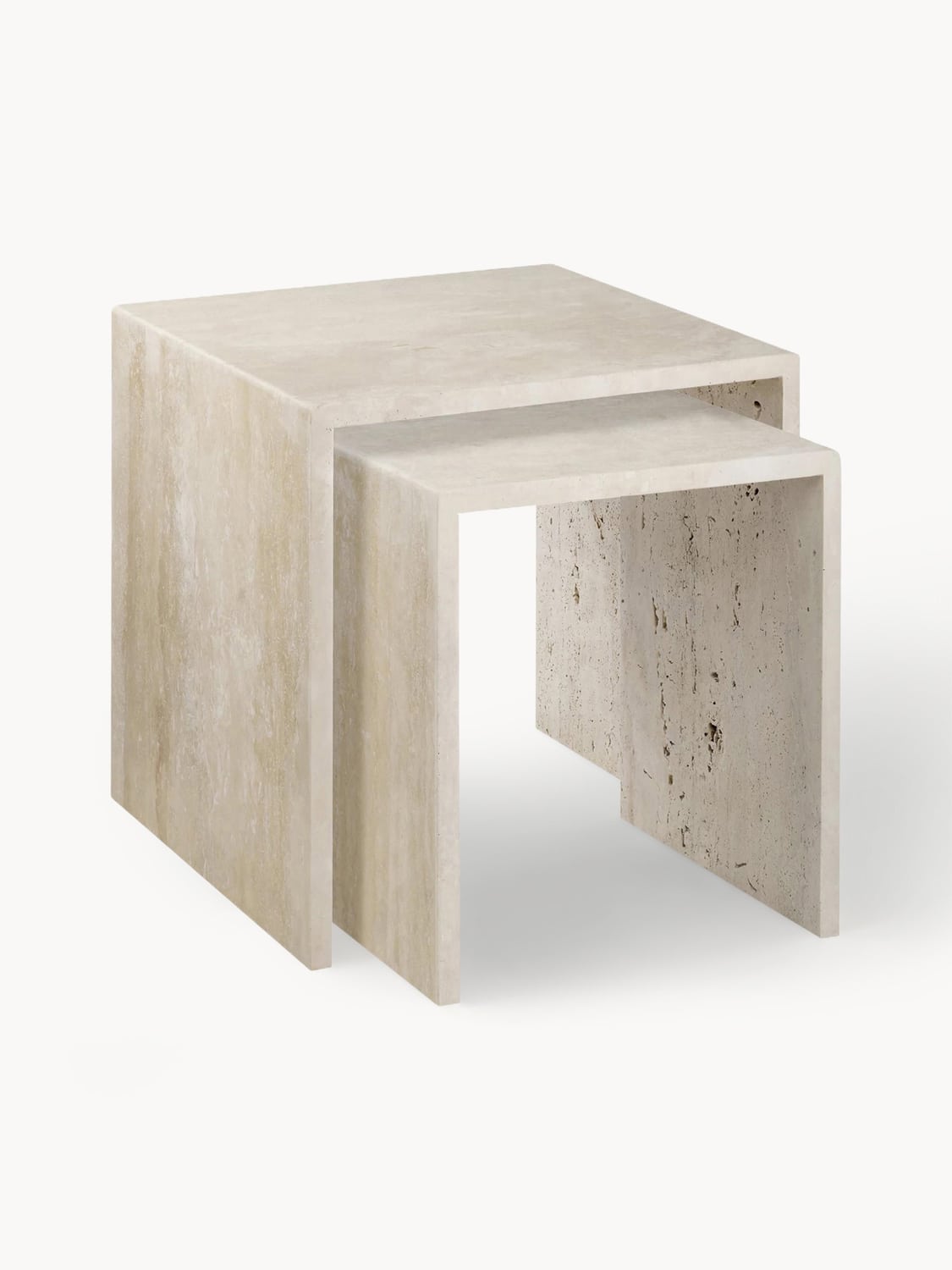 Trevano Travertine Side Tables (set of 2)