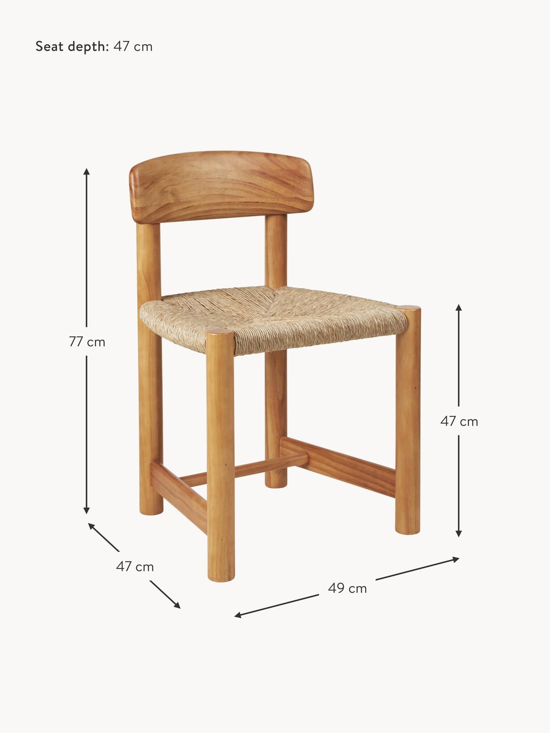 Peglio Handmade Pine Wood Dining Chair