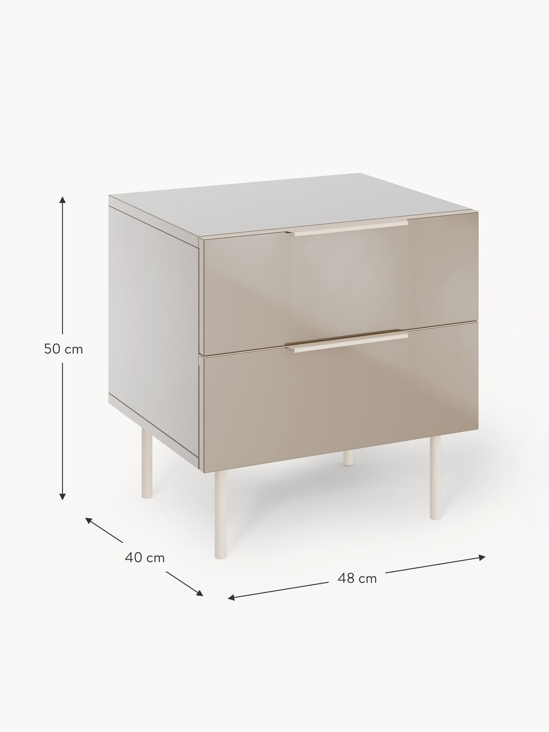 Cermenate High-Gloss Bedside Table