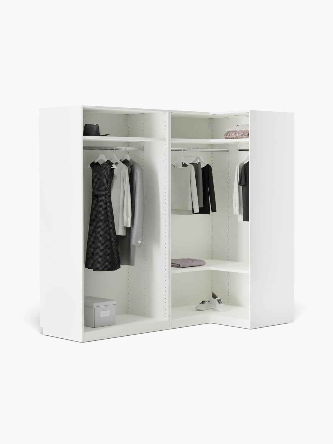 Dosso Modular Corner Wardrobe, 215 cm Wide — available in several sizes