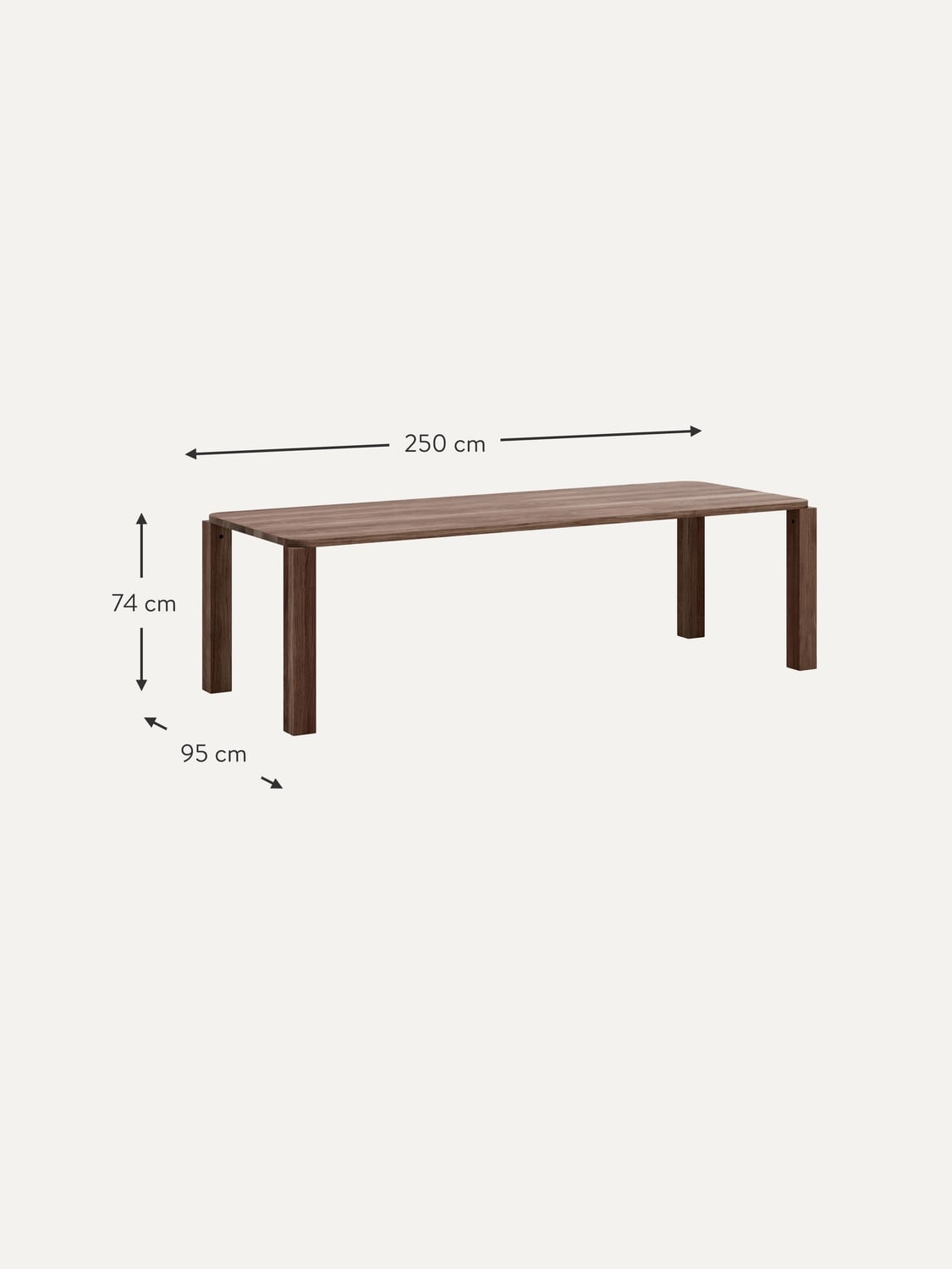 Rovenna Oak Wood Dining Table, Various Sizes