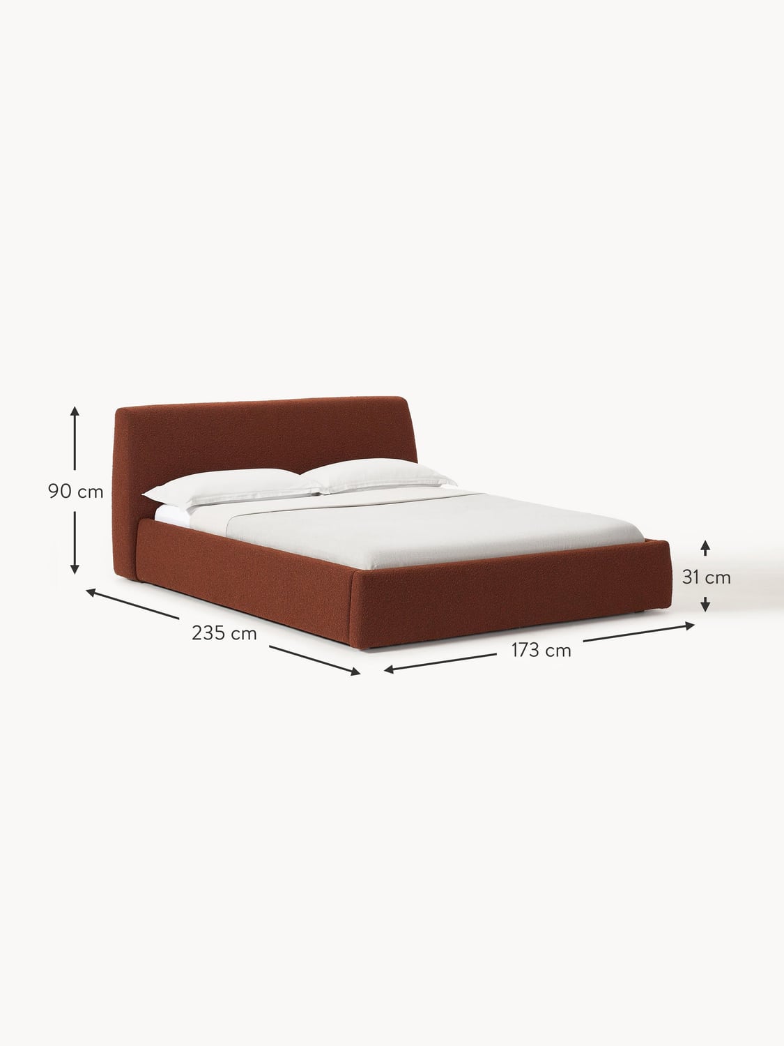 Rovello Upholstered Bouclé Bed
