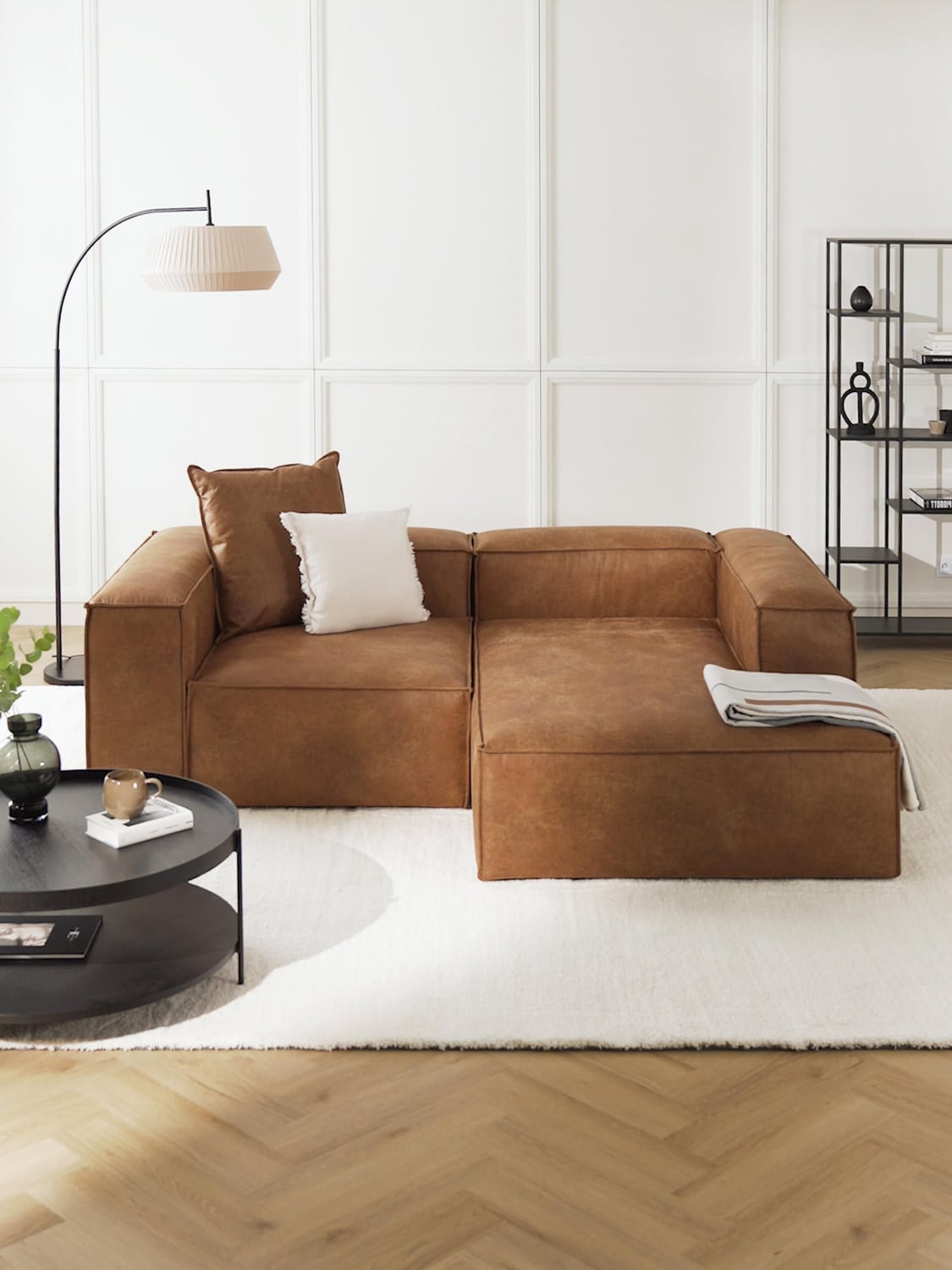 Tavordo Modular Recycled Leather Corner Sofa (2-seater)