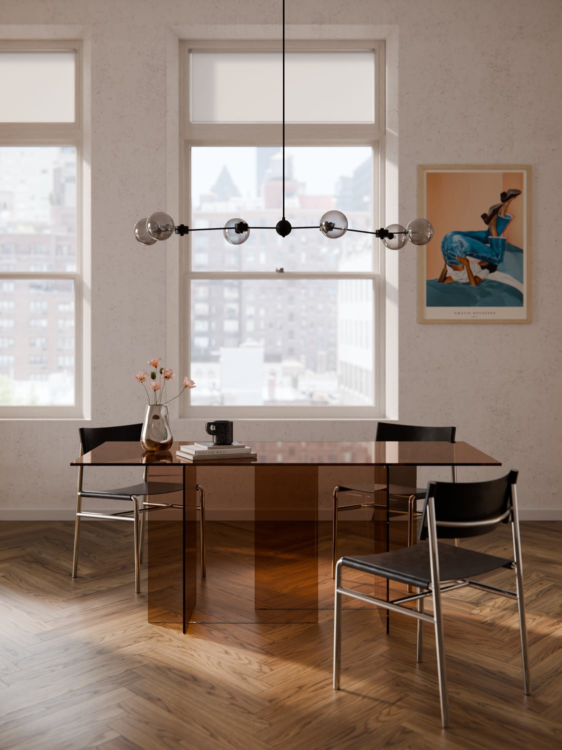 Garzeno Glass Dining Table, 180 X 90 cm