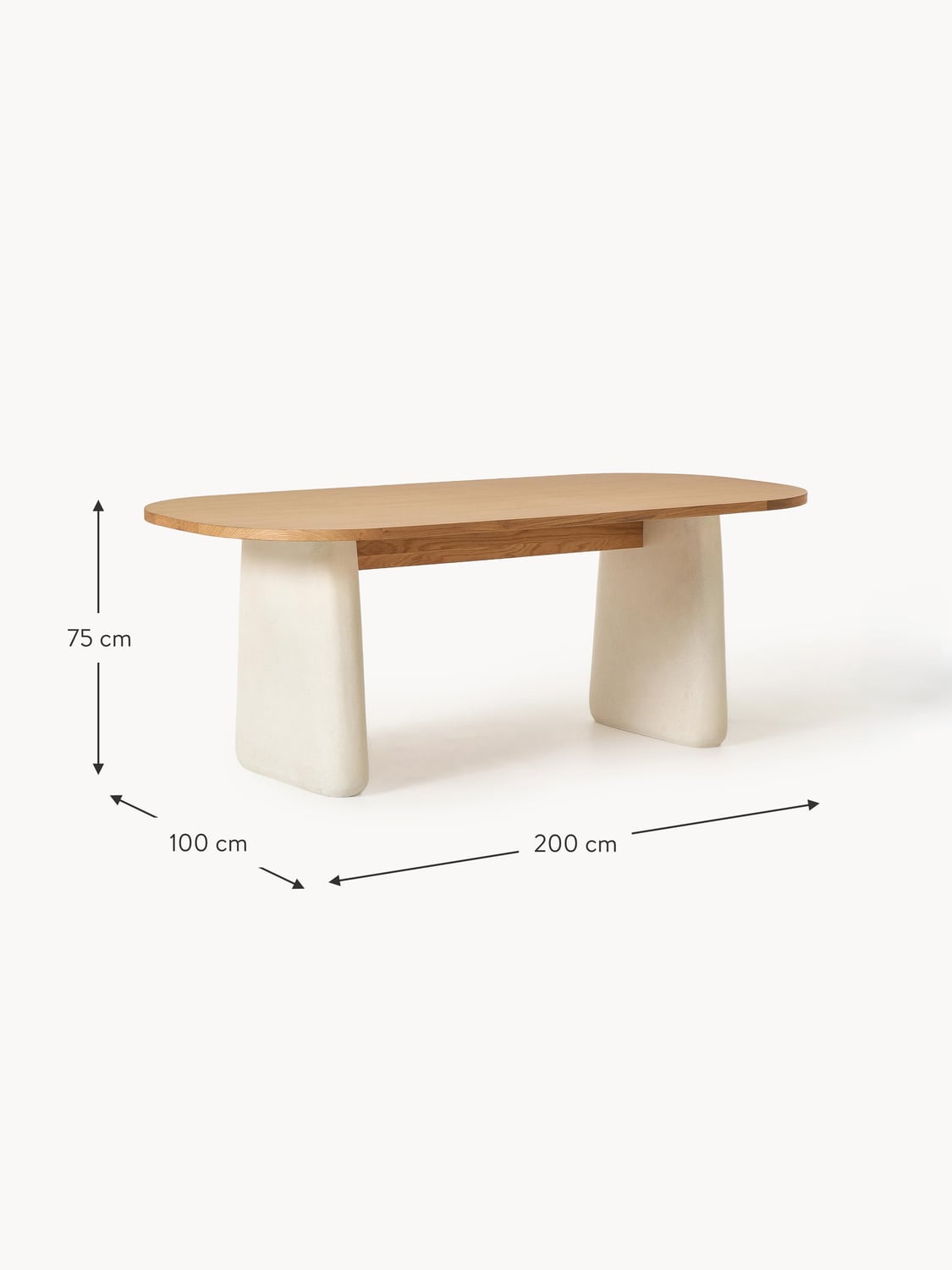 Garzeno Oval Oak Wood Dining Table — available in several sizes