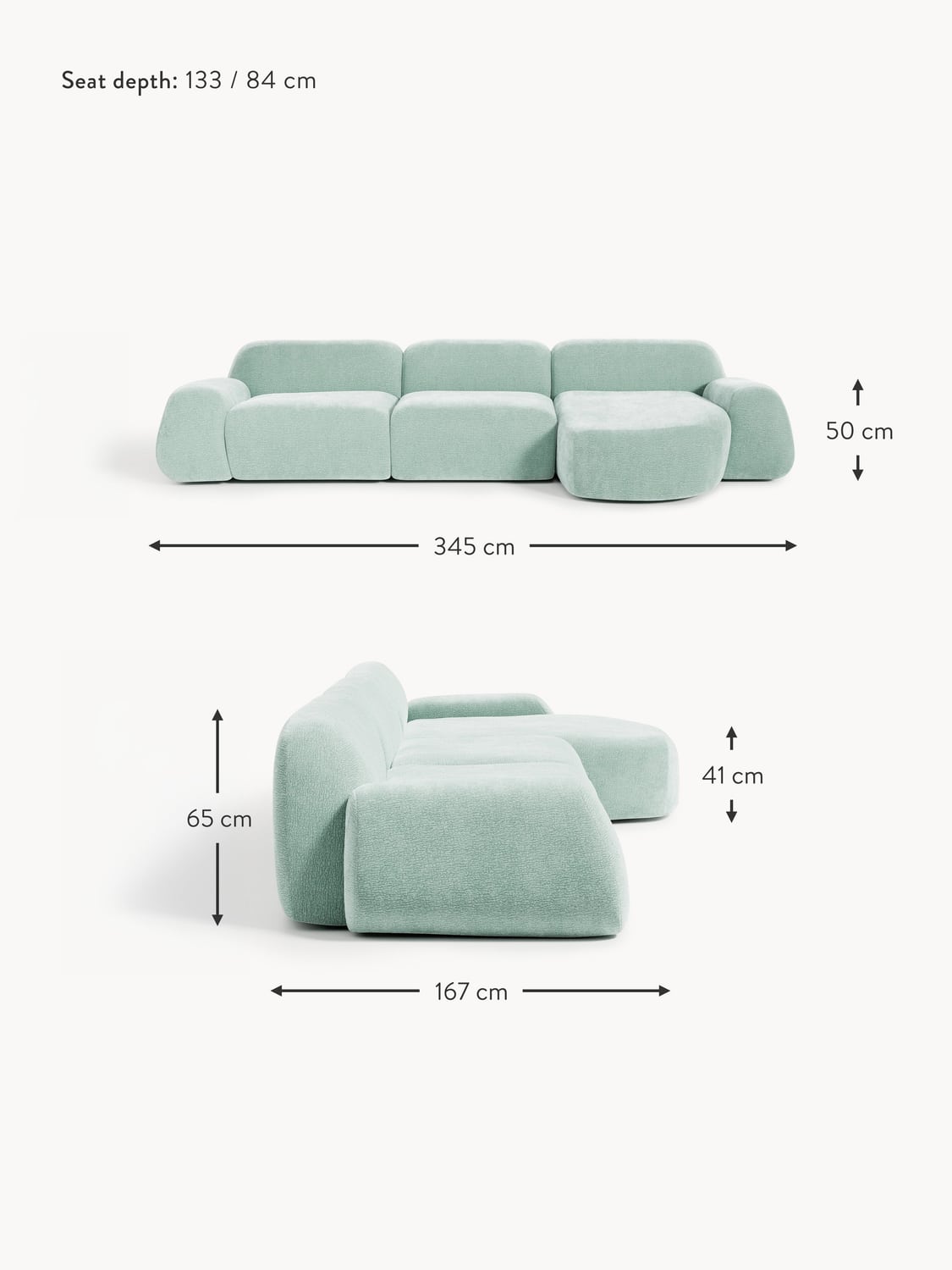 Bellara Modular Teddy Corner Sofa (4-seater)