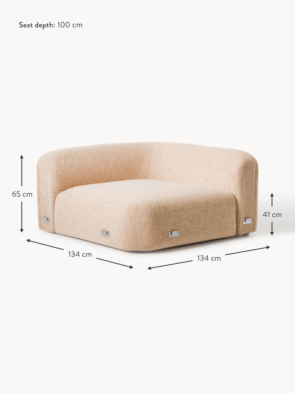 Bellara Round Bouclé Corner Module