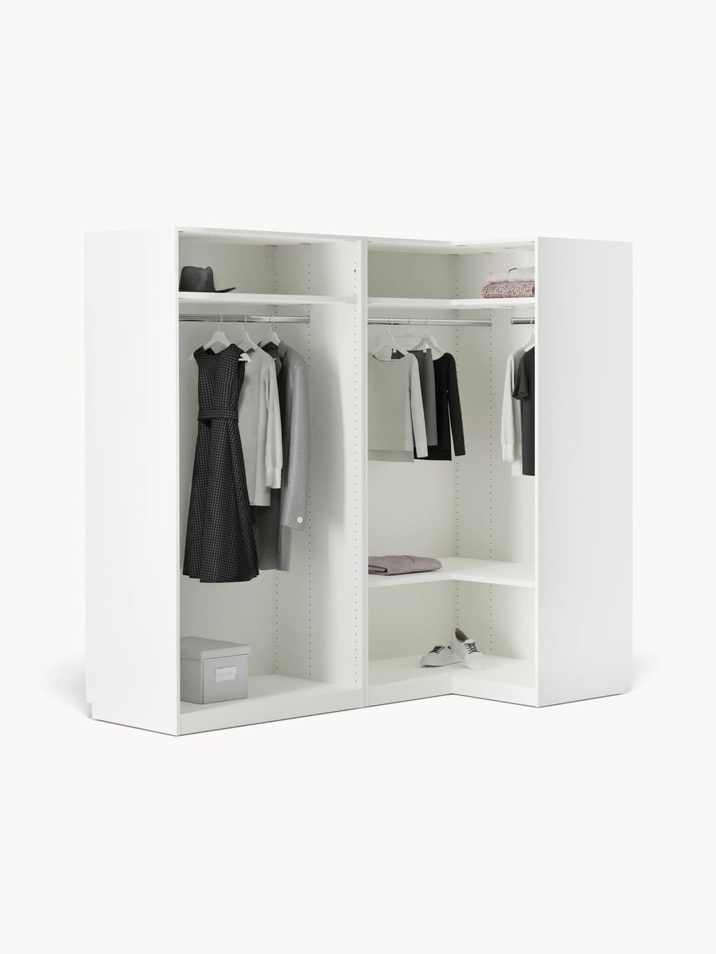 Montorfano Modular Corner Wardrobe, 215 cm Wide — available in several sizes