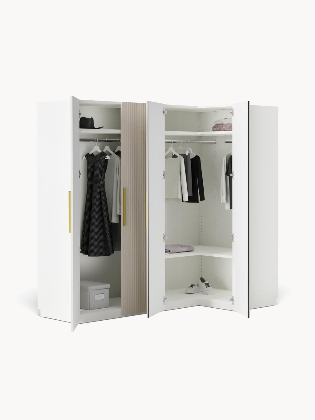 Montorfano Modular Corner Wardrobe, 215 cm Wide — available in several sizes