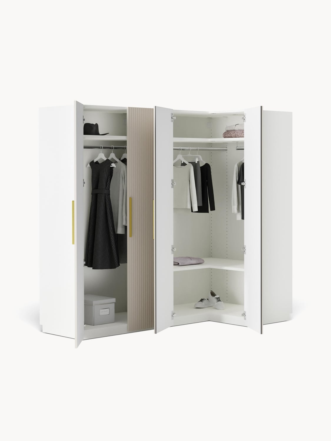 Montorfano Modular Corner Wardrobe, 215 cm Wide — available in several sizes