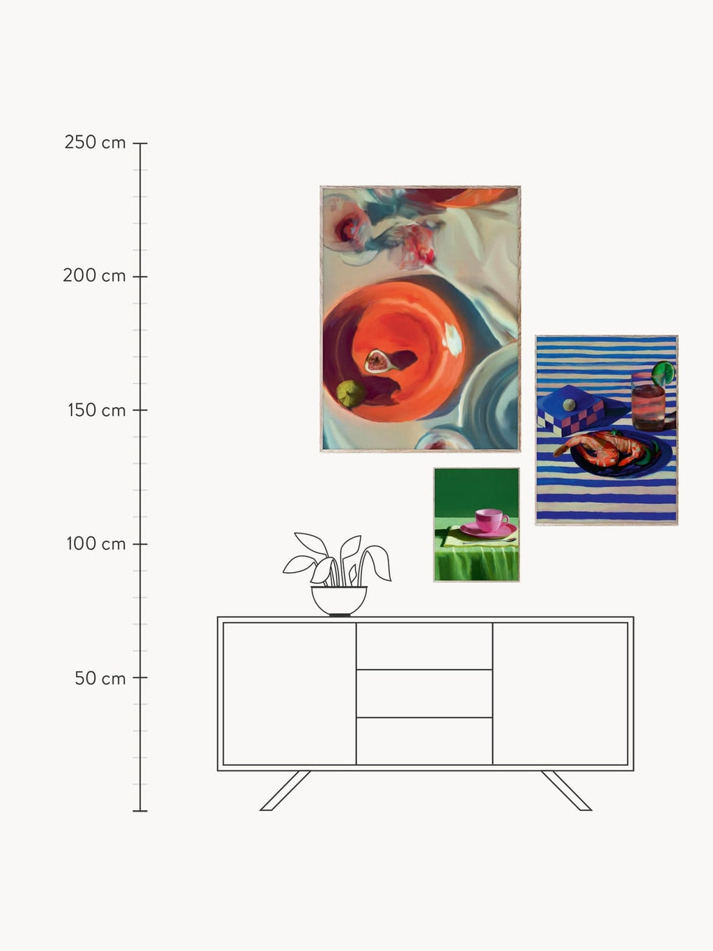 Casnate Artwall No. 08 with Frame (set of 3)