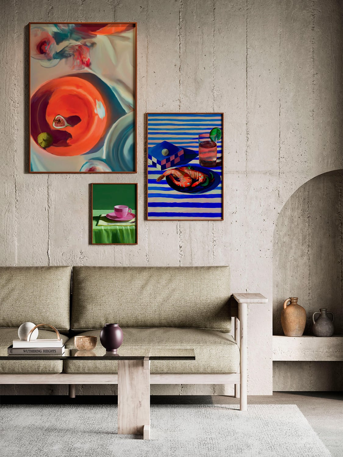 Casnate Artwall No. 08 with Frame (set of 3)