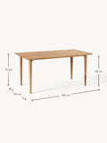 Mozzate Oak Wood Dining Table — available in several sizes