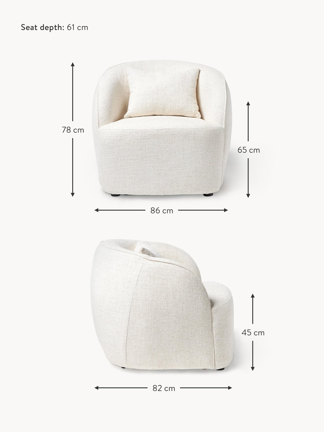 Binago Bouclé Cocktail Armchair