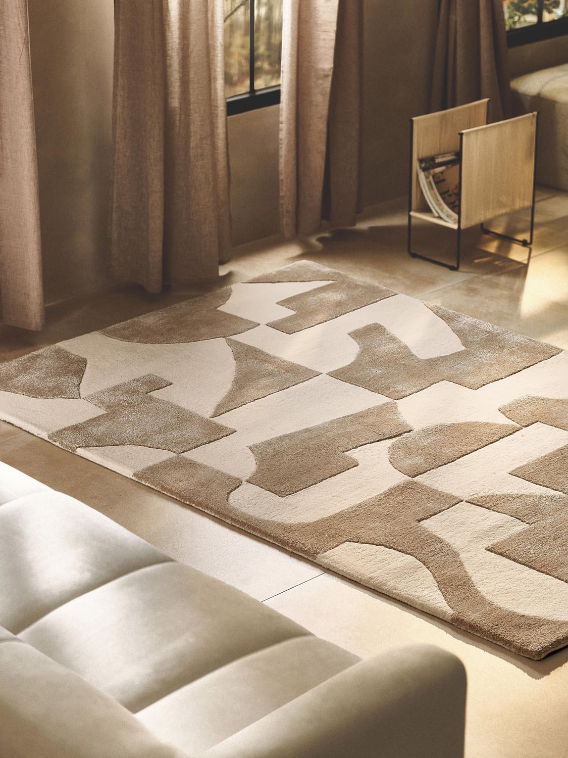 Ossuccio High-Low Wool Rug, Hand-Tufted