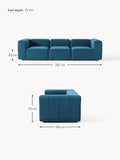 Cermenate Modular Velvet Sofa (4-seater)